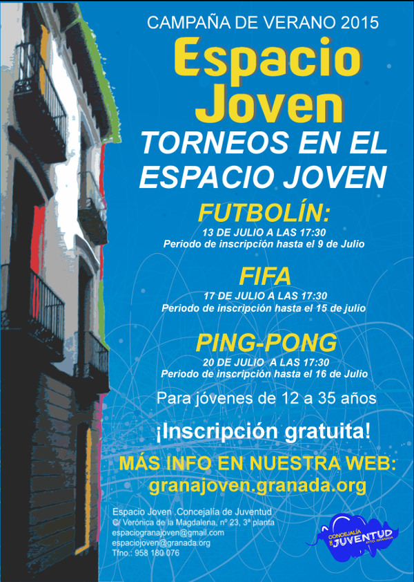 ©Ayto.Granada: Enredate: TORNEOS EN EL ESPACIO JOVEN